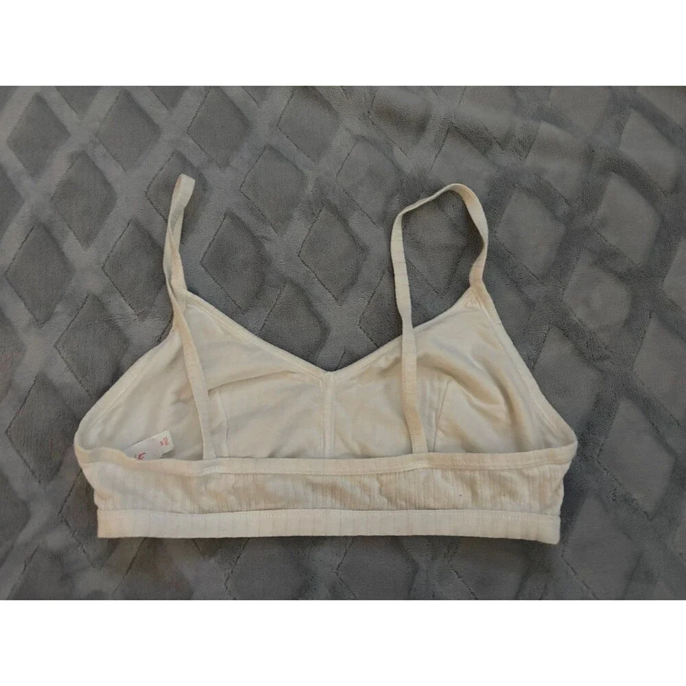 Colsie Women's White Ribbed Bralette - Size Medium - Picture 3 of 3